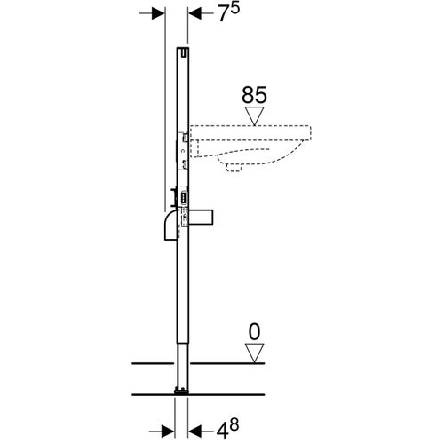 Immagine di Geberit DUOFIX modulo per lavabo, 112 cm rubinetteria a pianale 111.432.00.2