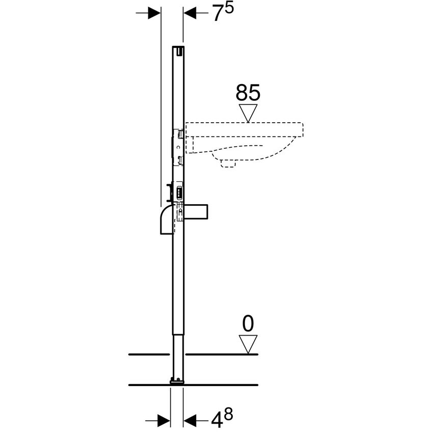 Immagine di Geberit DUOFIX modulo per lavabo, 112 cm rubinetteria a pianale 111.432.00.2