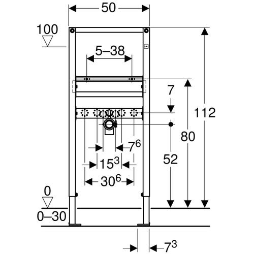 Immagine di Geberit DUOFIX modulo per lavabo, 112 cm rubinetteria a pianale 111.432.00.2