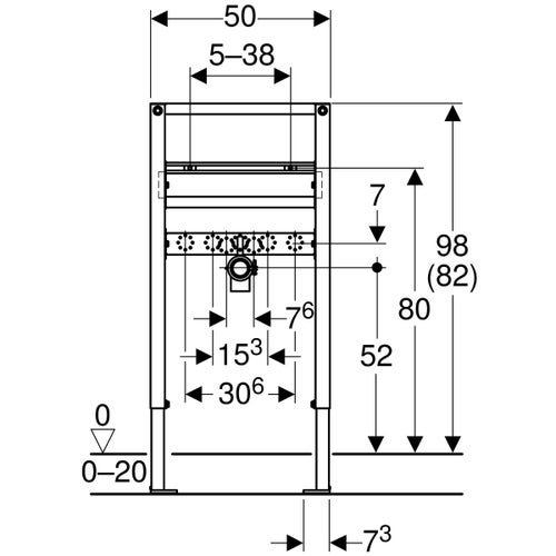 Immagine di Geberit DUOFIX modulo per lavabo 82–98 cm rubinetteria a pianale 111.487.00.2