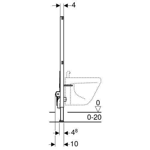 Immagine di Geberit DUOFIX modulo per bidet 112 cm, universale 111.510.00.1