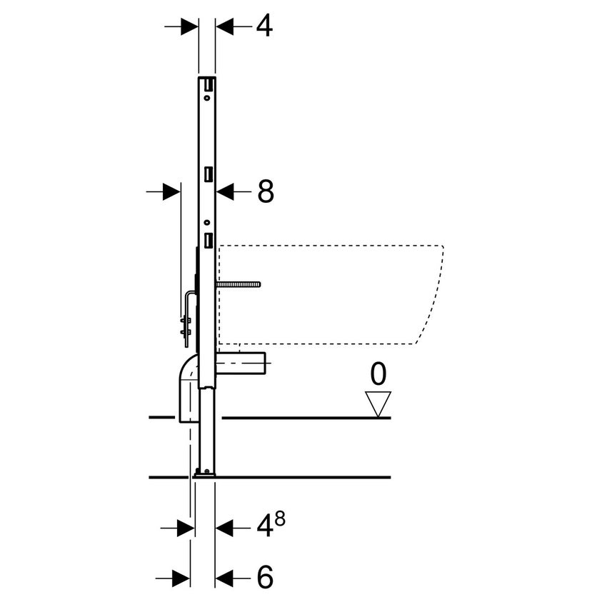 Geberit 111.907.00.5 DUOFIX modulo per WC sospeso 112 cm con cassetta di  risciacquo da incasso Sigma 12 cm