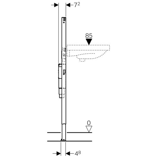 Immagine di Geberit DUOFIX modulo per lavabo 112 cm rubinetteria a pianale con scatola funzionale da incasso con sifone da incasso 111.563.00.1