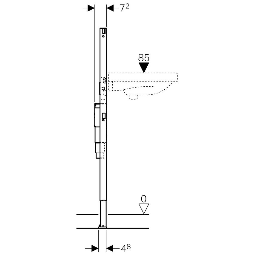 Immagine di Geberit DUOFIX modulo per lavabo 112 cm rubinetteria a pianale con scatola funzionale da incasso con sifone da incasso 111.563.00.1