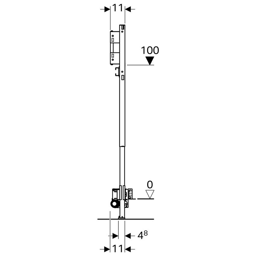 Immagine di Geberit DUOFIX modulo per doccia 130 cm con scarico a parete rubinetteria a parete da incasso per altezza del massetto 65–90 mm a filo dell'imbuto di scarico 111.581.00.1