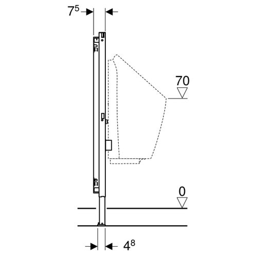 Immagine di Geberit DUOFIX modulo per orinatoio 112–130 cm universale per passo rapido esterno 111.686.00.1