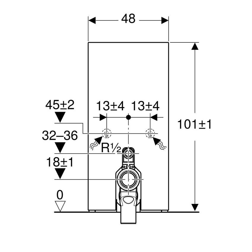 Immagine di Geberit MONOLITH modulo sanitario per WC a pavimento H.101 cm, rivestimento laterale in alluminio nero cromato, colore nero finitura vetro lucido 131.002.SJ.5