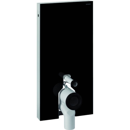 Immagine di Geberit MONOLITH modulo sanitario per WC a pavimento H.101 cm, rivestimento laterale in alluminio nero cromato, colore nero finitura vetro lucido 131.002.SJ.5