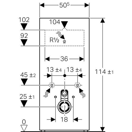 Immagine di Geberit MONOLITH modulo sanitario per WC sospeso H.114 cm, colore sabbia finitura vetro lucido 131.031.TG.5
