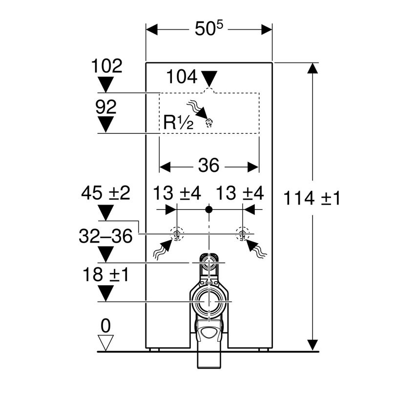 Immagine di Geberit MONOLITH modulo sanitario per WC a pavimento H.114 cm, colore sabbia finitura vetro lucido 131.033.TG.5