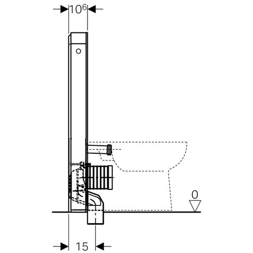 Immagine di Geberit MONOLITH PLUS modulo sanitario per WC a pavimento 101 cm, colore vetro sabbia 131.202.TG.5