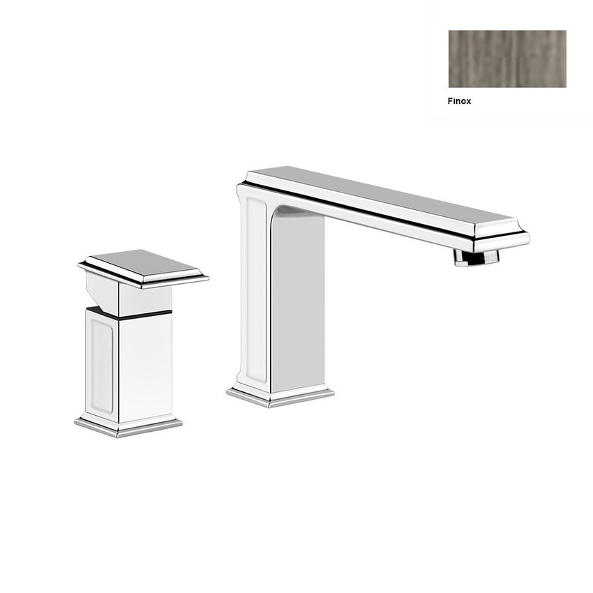 Immagine di Gessi Eleganza Gruppo bordo vasca due fori Finox con bocca di erogazione SENZA scarico 46047#149