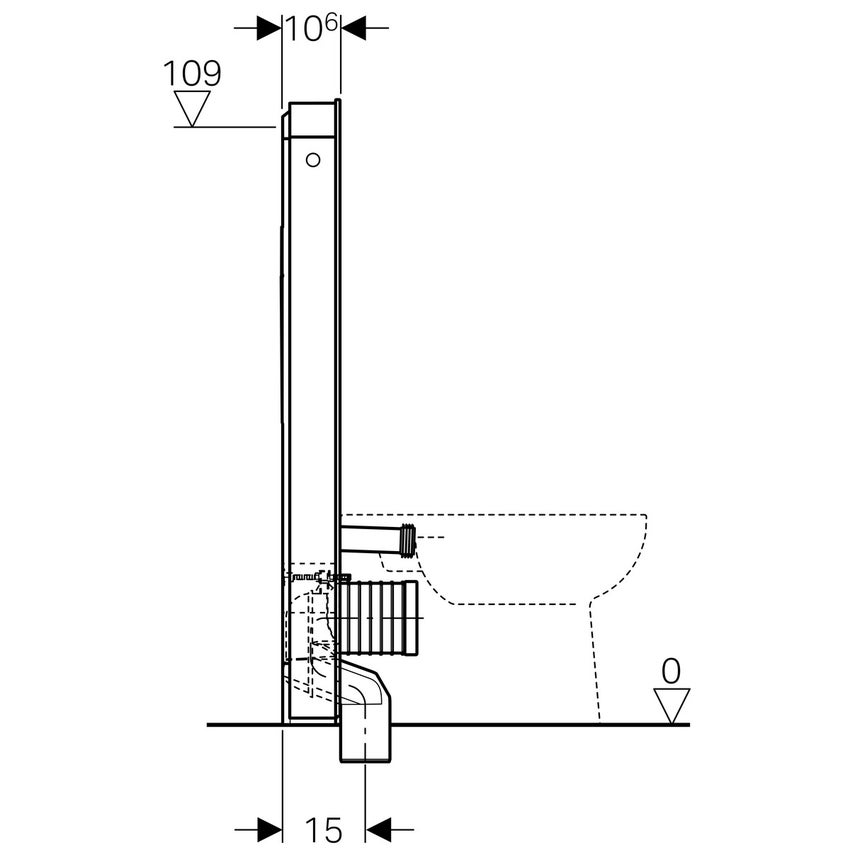 Geberit 131.231.SI.5 MONOLITH PLUS modulo sanitario per WC sospeso 114 cm,  colore vetro bianco