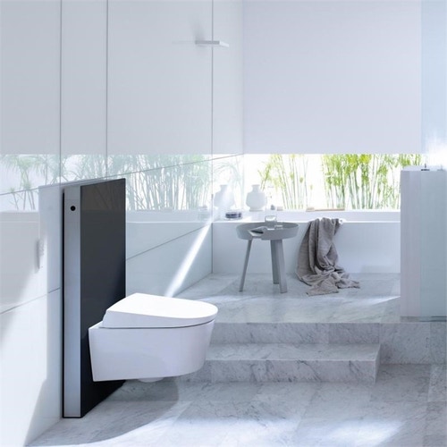 Immagine di Geberit MONOLITH modulo sanitario per WC sospeso H.101 cm, colore nero finitura vetro lucido 131.027.SJ.5