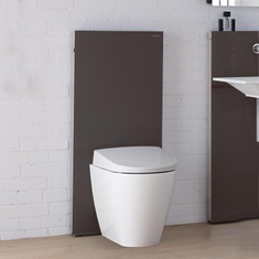 Immagine di Geberit MONOLITH modulo sanitario per WC a pavimento H.114 cm, colore terra d'ombra finitura vetro lucido 131.033.SQ.5