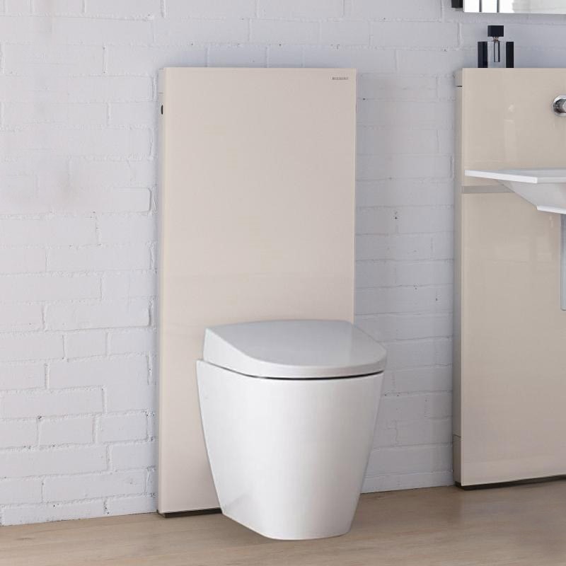 Immagine di Geberit MONOLITH modulo sanitario per WC a pavimento H.114 cm, colore sabbia finitura vetro lucido 131.033.TG.5