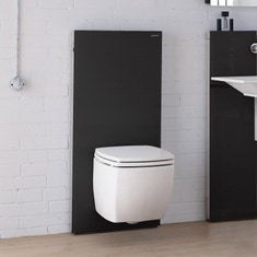 Immagine di Geberit MONOLITH modulo sanitario per WC sospeso H.114 cm, colore nero finitura vetro lucido 131.031.SJ.5