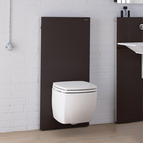 Immagine di Geberit MONOLITH modulo sanitario per WC sospeso H.114 cm, colore terra d'ombra finitura vetro lucido 131.031.SQ.5