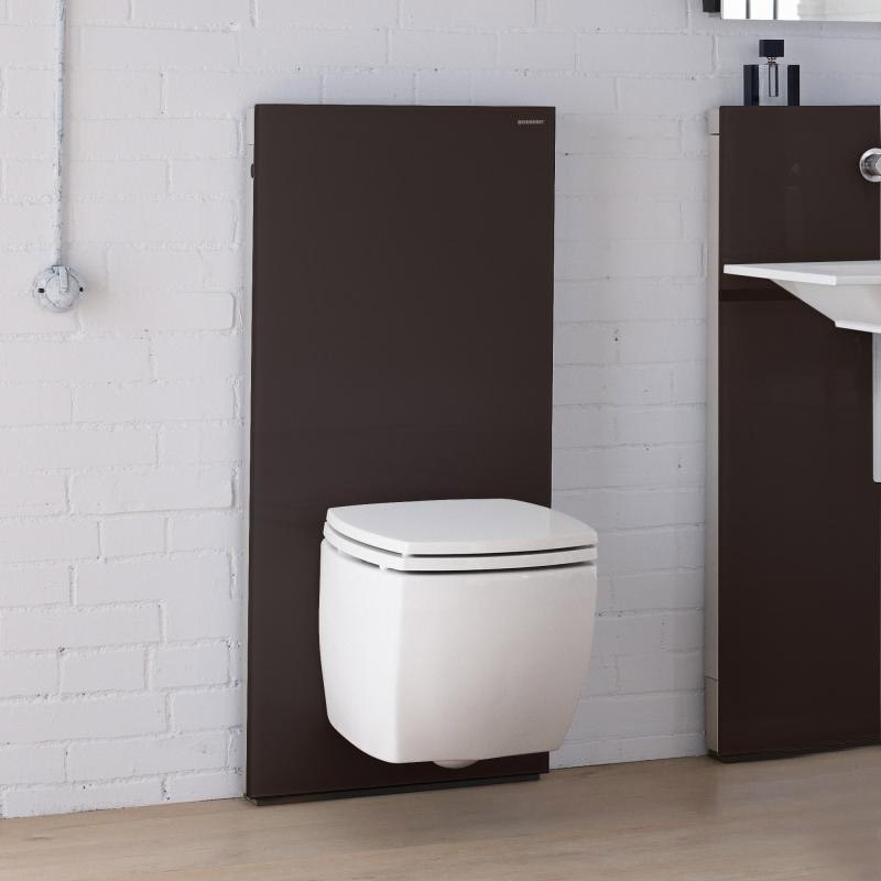 Immagine di Geberit MONOLITH modulo sanitario per WC sospeso H.114 cm, colore terra d'ombra finitura vetro lucido 131.031.SQ.5