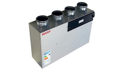 Immagine di Irsap IRSAIR 150 VER EL BP centrale di ventilazione e recupero calore, a doppio flusso, controllo remoto con pulsanti a membrana, posizionamento verticale VMIREV0150B0005