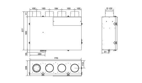 Immagine di Irsap IRSAIR 150 VER EL BP centrale di ventilazione e recupero calore, a doppio flusso, controllo remoto con pulsanti a membrana, posizionamento verticale VMIREV0150B0005