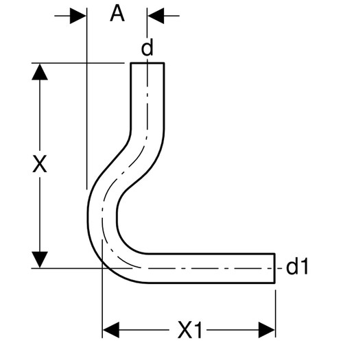 Immagine di Geberit curva di risciacquo 90° 31 x 26 cm disassata 118.005.11.1