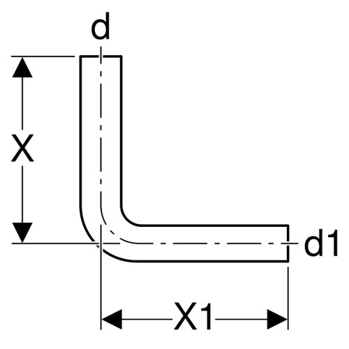 Immagine di Geberit curva di risciacquo 90° a media posizione colore bianco 119.007.11.1