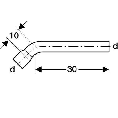 Immagine di Geberit cannotto 45° 30 x 10 cm con manicotto ad innesto 118.020.11.1