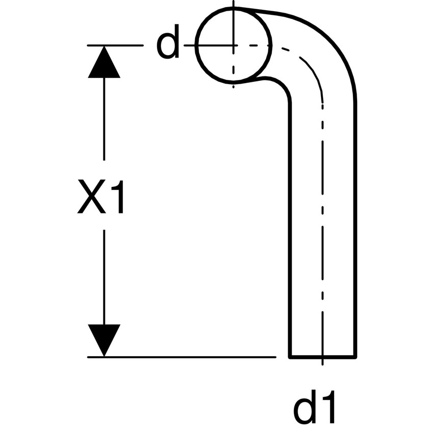 Immagine di Geberit curva di risciacquo 90° 28 x 21 cm disassata a destra asse 14 cm 118.116.11.1