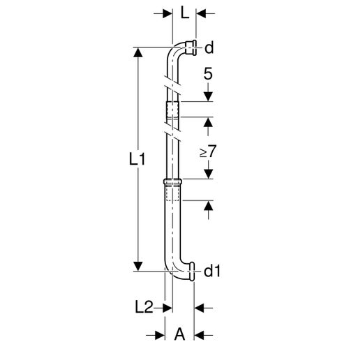 Immagine di Geberit kit curva di risciacquo 90° telescopica con coppelle e tappo di protezione 119.611.16.1
