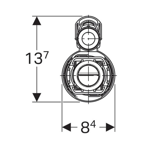 Immagine di Geberit batteria tipo 290-380 risciacquo a due quantità con allacciamento idrico universale 3/8" codolo in ottone, finitura cromo 283.354.21.2