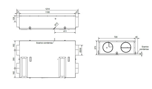 Immagine di Irsap IRSAIR 500 HOR C-TOUCH BP centrale di ventilazione e recupero calore, a doppio flusso, controllo remoto Color Touch, posizionamento orizzontale VMIREH0500B0006