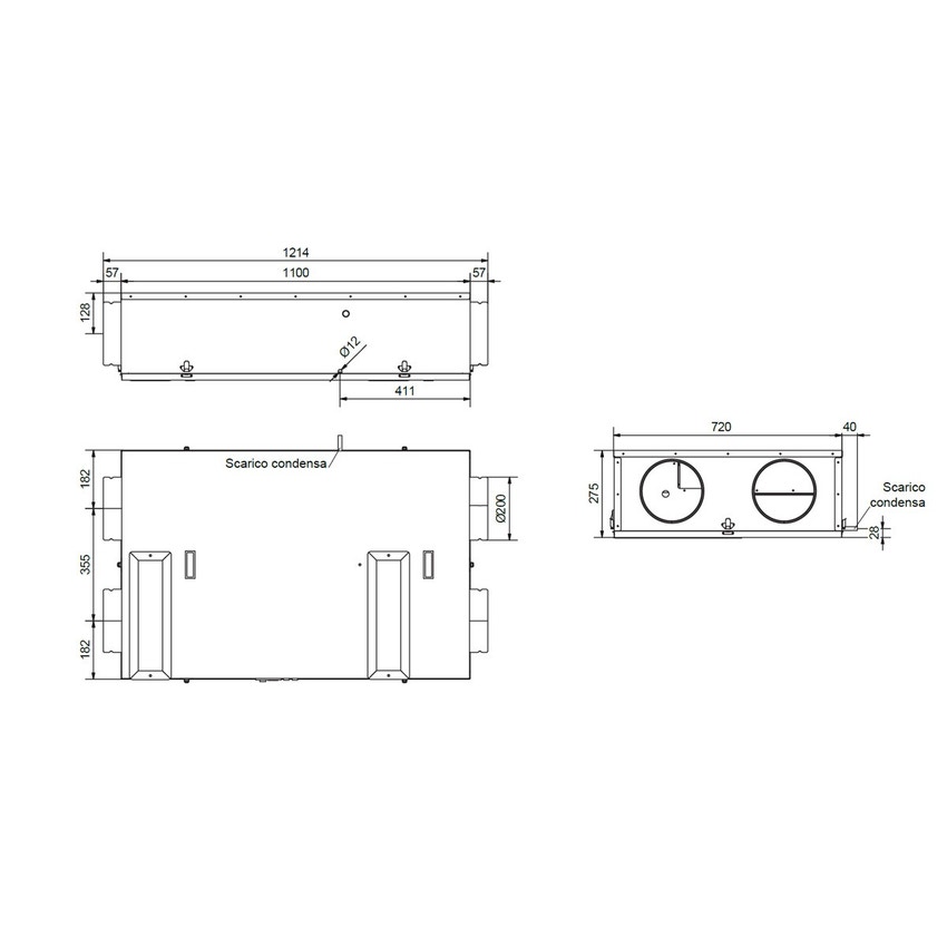 Immagine di Irsap IRSAIR 500 HOR C-TOUCH BP centrale di ventilazione e recupero calore, a doppio flusso, controllo remoto Color Touch, posizionamento orizzontale VMIREH0500B0006