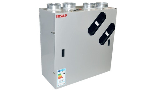 Immagine di Irsap IRSAIR 500 VER C-TOUCH BP centrale di ventilazione e recupero calore, a doppio flusso, controllo remoto Color Touch, posizionamento verticale VMIREV0500B0007