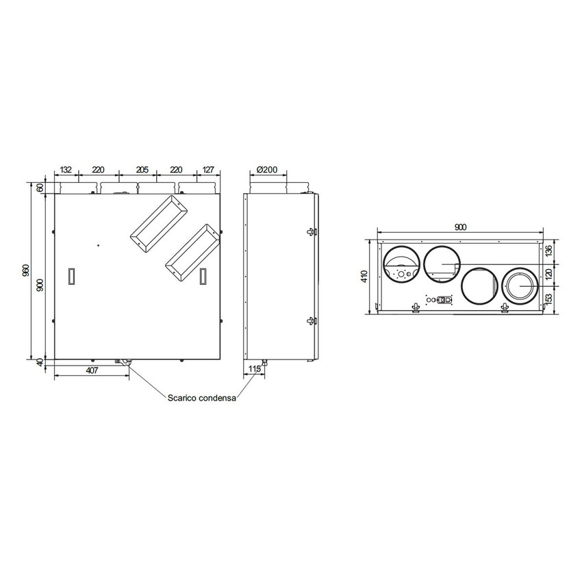 Immagine di Irsap IRSAIR 500 VER C-TOUCH BP centrale di ventilazione e recupero calore, a doppio flusso, controllo remoto Color Touch, posizionamento verticale VMIREV0500B0007