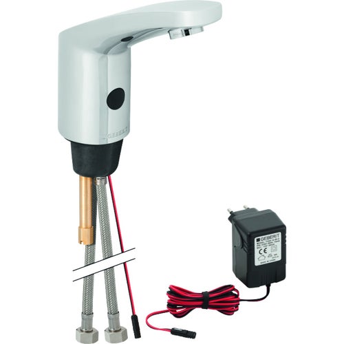 Immagine di Geberit Rubinetteria per lavabo tipo 185 funzionamento a rete con miscelatore, finitura cromo 116.145.21.1