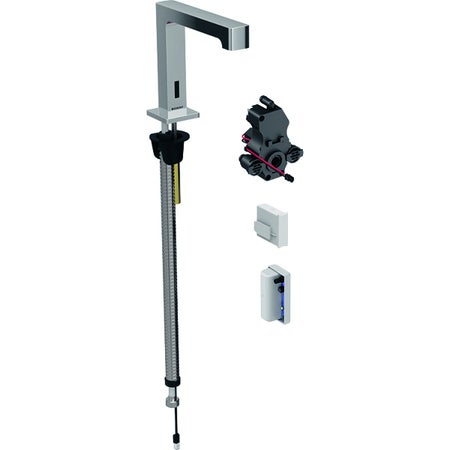 Immagine di Geberit BRENTA rubinetteria per lavabo montaggio a pianale, funzionamento tramite generatore, per scatola funzionale da incasso senza miscelatore, finitura cromo 116.195.21.1