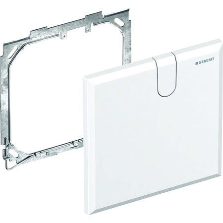 Immagine di Geberit Placca di copertura per rubinetterie per lavabo con scatola funzionale da incasso colore bianco 116.425.11.1