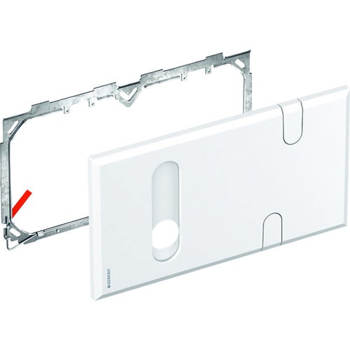 Immagine di Geberit Placca di copertura per rubinetterie per lavabo con scatola funzionale da incasso e sifone da incasso colore bianco 116.426.11.1