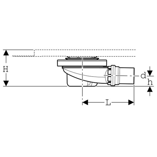 Immagine di Geberit sifone doccia per superficie doccia, altezza della chiusura idraulica 50 mm 154.016.00.1