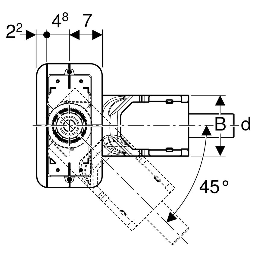 Immagine di Geberit kit per montaggio grezzo per canalette per doccia a pavimento della serie, per altezza del massetto 65–90 mm a filo dell'imbuto di scarico 154.152.00.1