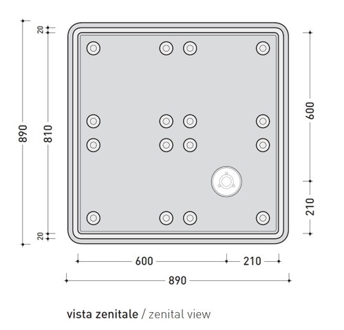 Immagine di Flaminia ALBERO contenitore doccia 89 cm, in ABS per 4 moduli AB4M