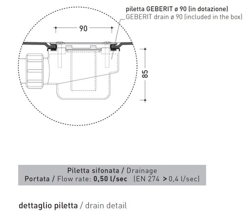 Immagine di Flaminia ALBERO contenitore doccia 89 cm, in ABS per 4 moduli AB4M