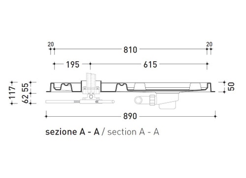 Immagine di Flaminia ALBERO contenitore 4 moduli 89 cm, con sede per colonna doccia AB4A