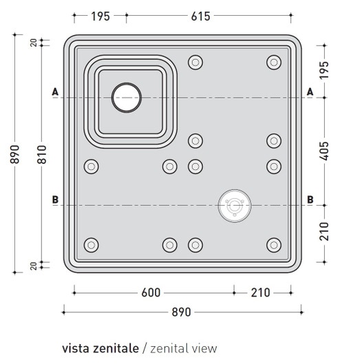 Immagine di Flaminia ALBERO contenitore 4 moduli 89 cm, con sede per colonna doccia AB4A