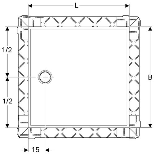 Immagine di Geberit SETAPLANO superficie doccia  filo pavimento, misura L.100 P.100 cm colore bianco 154.280.11.1