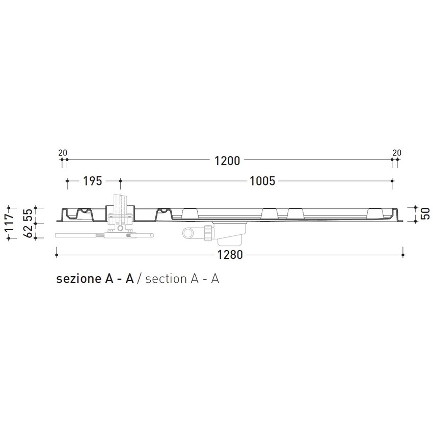 Immagine di Flaminia ALBERO contenitore 6 moduli L.118 P.89 cm, con sede per colonna doccia a sinistra AB6AS