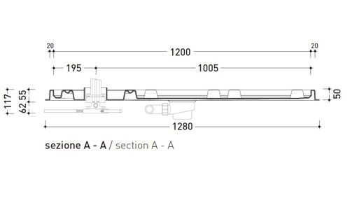 Immagine di Flaminia ALBERO sistema doccia L.118 P.79 cm a destra AB238/C+AB6AD+ABM