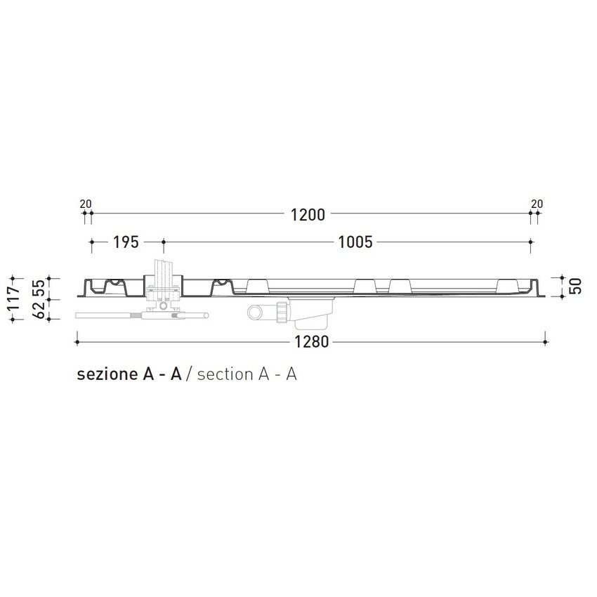 Immagine di Flaminia ALBERO sistema doccia L.118 P.79 cm a destra AB238/C+AB6AD+ABM