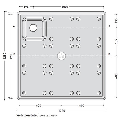 Immagine di Flaminia ALBERO contenitore 9 moduli 128 cm, con sede per colonna doccia AB9A